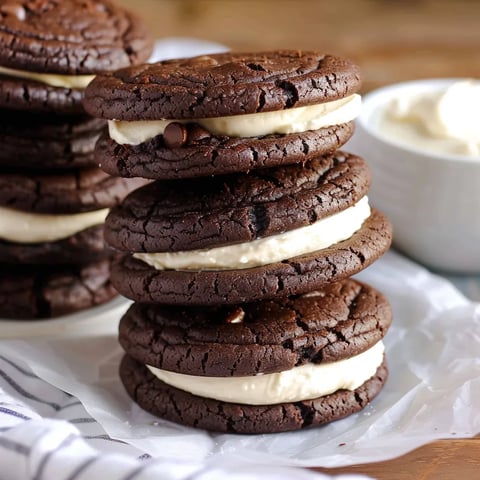 Délicieux biscuits sandwich garnis au chocolat