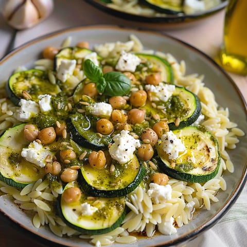 Courgettes, orzo & feta