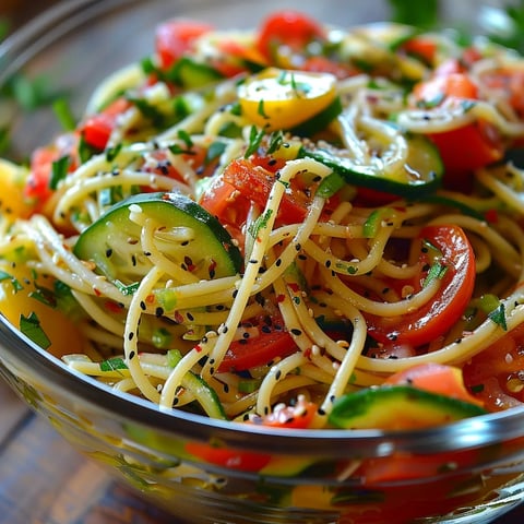 Plat italien avec spaghettis légers