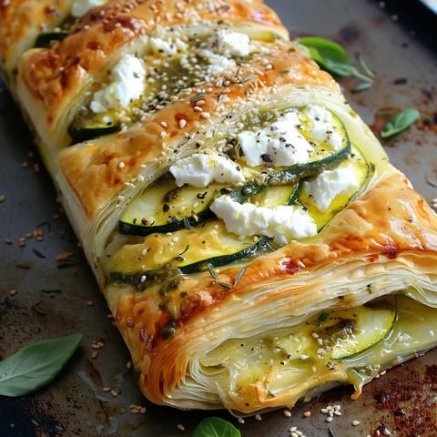 Feuilleté courgettes pesto