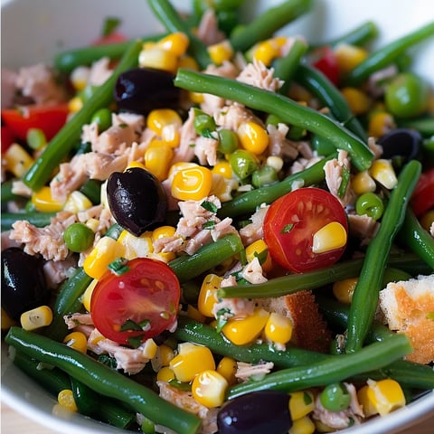 Salade délicieuse haricots thon
