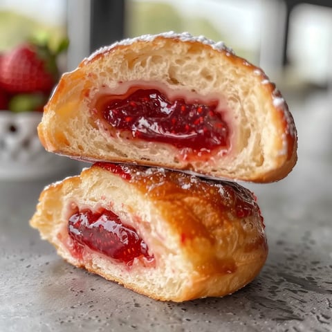 Beignets garnis de confiture fraise