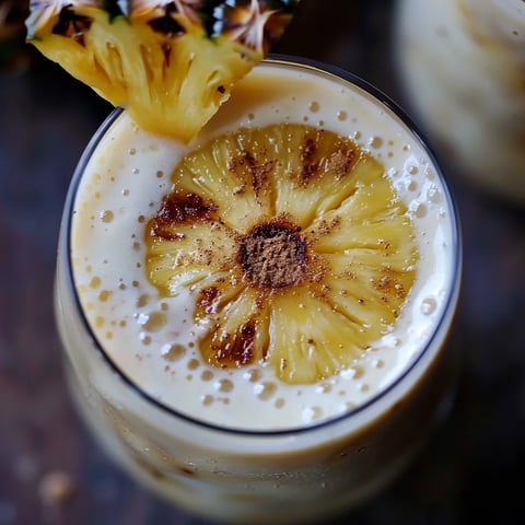 Boisson tropicale à l'ananas caramélisé