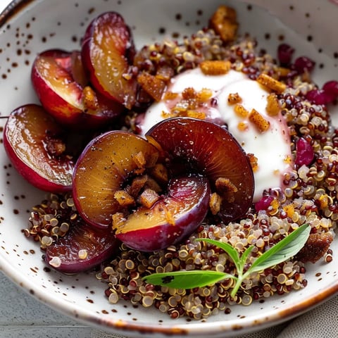 Quinoa et prunes caramélisées