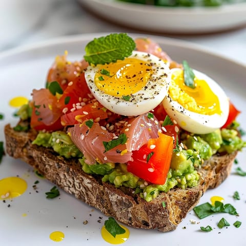 Bruschetta thon avocat œuf
