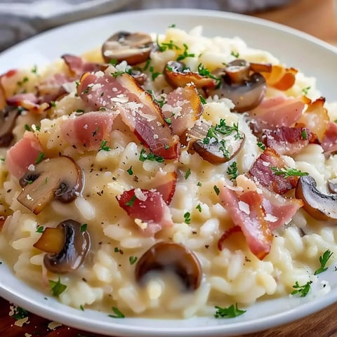 Risotto lardons champignons