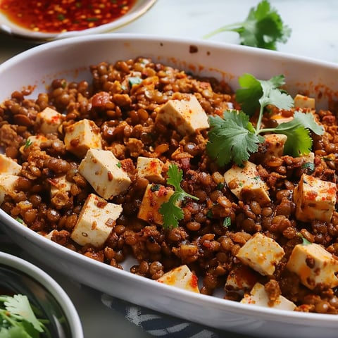 Sans-viande tofu et lentilles
