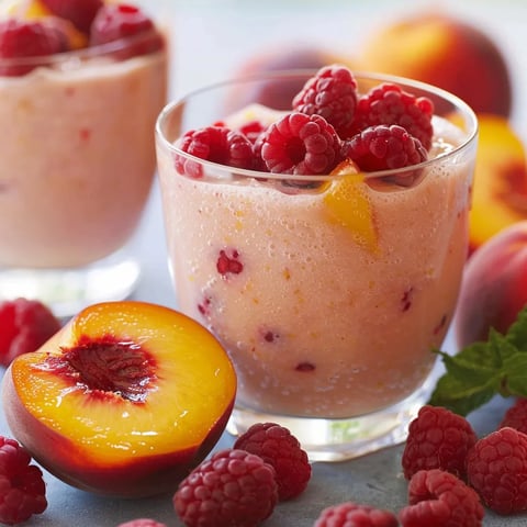 Frais Smoothie pêche framboises