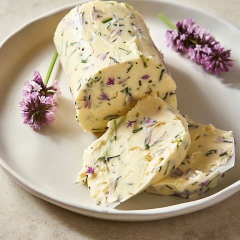 Beurre parfumé aux fleurs de ciboulette