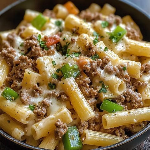 Un bol de pâtes avec viande et légumes.