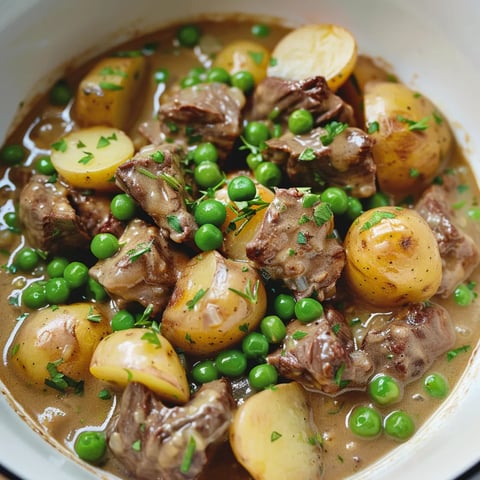 Bœuf crème petits pois
