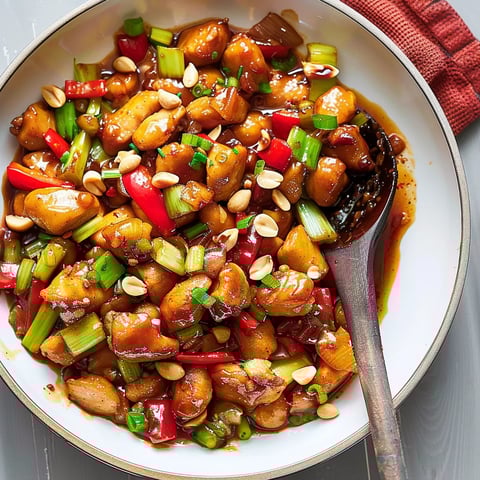 Poulet Kung Pao croquant et épicé