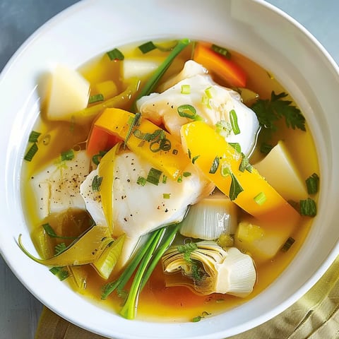 Morue pochée légumes savoureux
