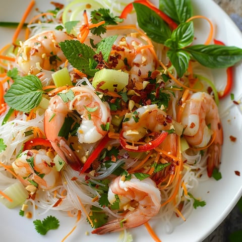 Vermicelles crémeux avec crevettes