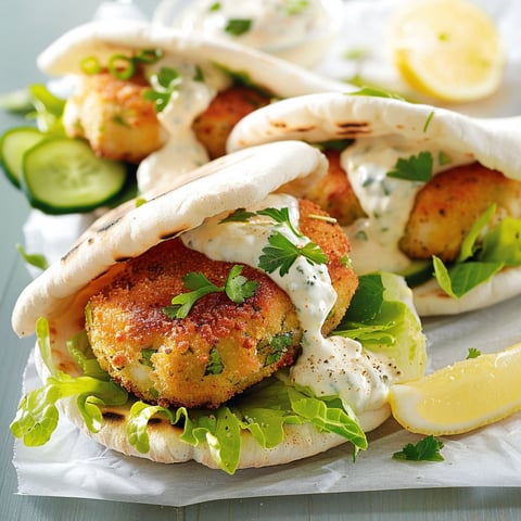 Pitas croquettes de poisson, gourmands et légers.