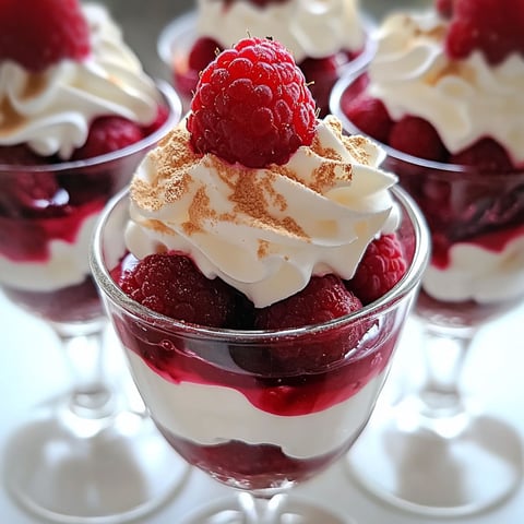 Verrines Framboise, Mascarpone & Morceaux de Meringue.