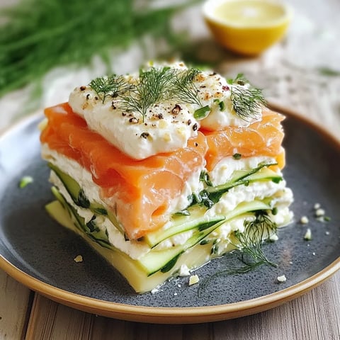 Lasagnes Froides de Concombre, Saumon