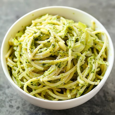 Bol de spaghettis avec chou croquant.