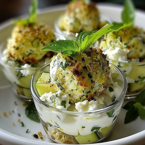 Boulettes courgettes feta dans une sauce curry menthe parfumée.