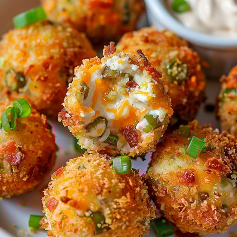 Gourmandises croustillantes au bacon, cheddar et piment, prêtes à être savourées.