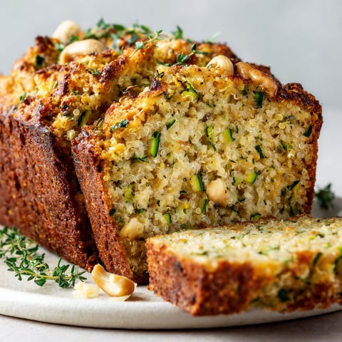 Du quinoa, des courgettes et du parmesan en cake, décoré de petites herbes fraîches.