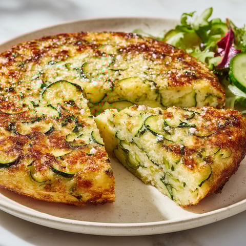 Tranches de gâteau invisible à la courgette et au parmesan, joliment présenté sur un plateau.