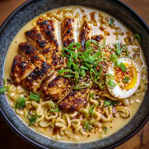 Ramen au poulet et oeufs.