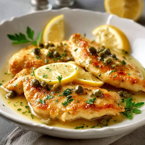 Escalopes de poulet avec des oignons et des herbes.