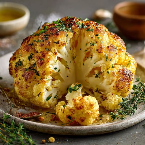 Une poignée de chou-fleur, avec une cuillère et un bol de sauce, prêts à être cuits.