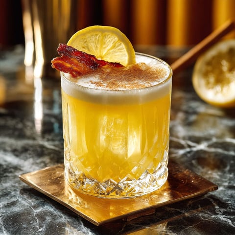 Un cocktail Whisky avec une cuillère de sucre et une cuillère de citron.