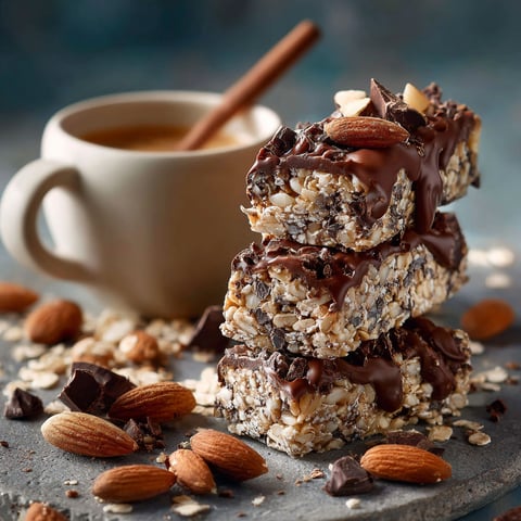 Un petit barre de café et noix, accompagné d'un café.