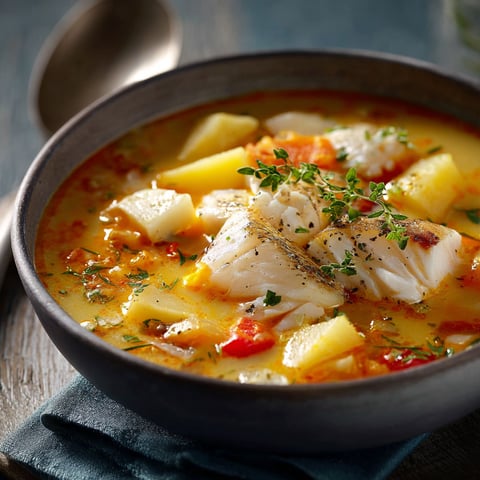 Soupe de poisson avec des légumes et des pommes de terre.