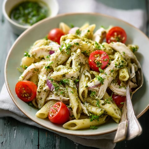 Salade de Penne avec Tomates et Herbes.