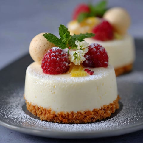 Une tarte au citron et à la fraise, garnie de crumble de pommes, est servie sur un plateau.