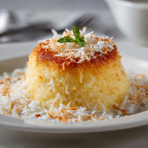 Une tarte au citron garnie de coriandre et de coconut.