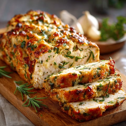 Une barquette de Pain de Poulet est sur une table.