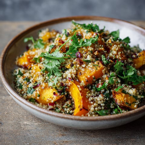 Salade de quinoa avec des légumes et des épices.