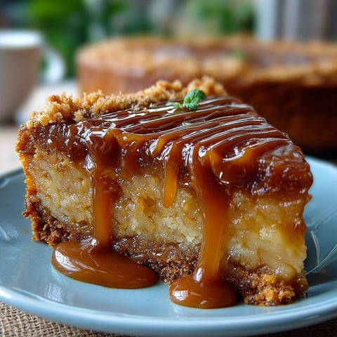 Une portion de gâteau au caramel beurre salé sur un plateau.