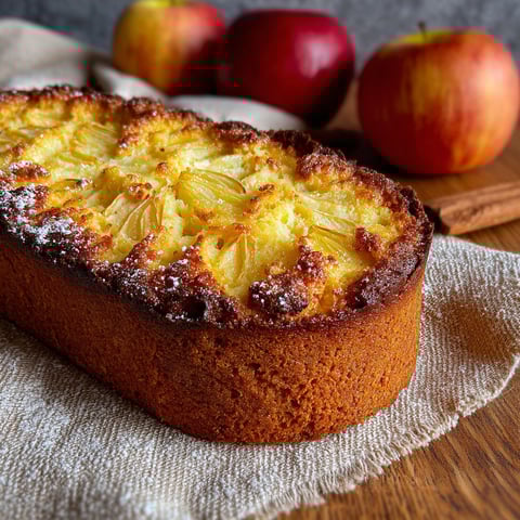 Une tarte aux pommes et frangipane, avec des pommes et des franges, est servie sur un plateau.
