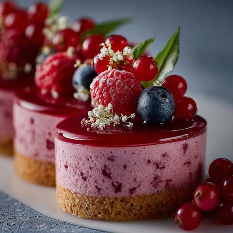 Une tarte aux fruits rouges est servie sur une assiette.