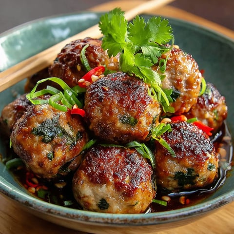Boulettes épicées Thaï dans un bol.