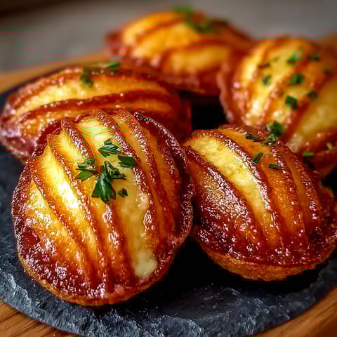 Une tasse de Madeleines Fondantes au Reblochon et Bacon.