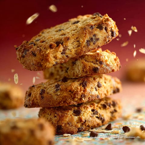 Biscuits façon Belvita, une recette de biscuits façon Belvita, avec des ingrédients tels que du chocolat, des noix, des graines de lin et des flocons d'avoine.