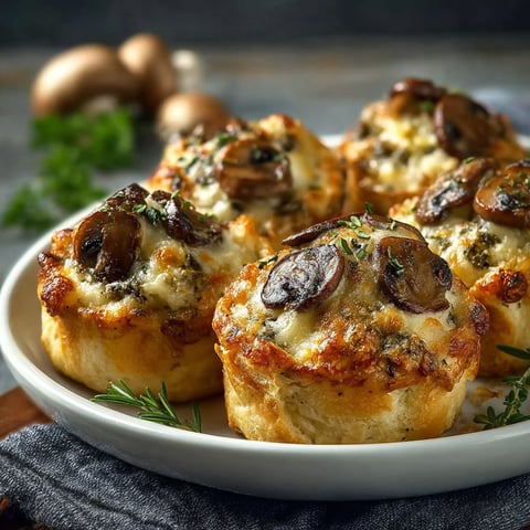 Bouchées croustillantes aux champignons gratinés : recette facile et délicieuse.
