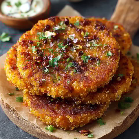 Galettes Quinoa Patate Douce, un plat savoureux et nutritif.