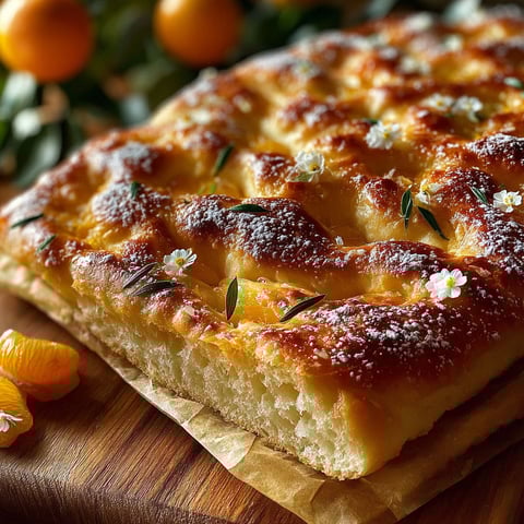 Une pâtisserie sucrée avec des fleurs d'oranger et du rhum.