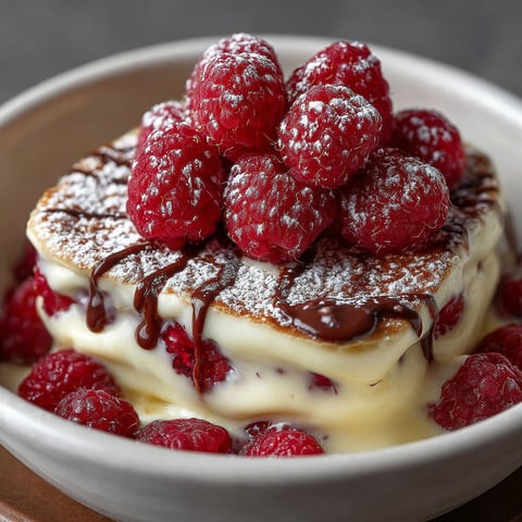 Une tarte aux framboises et au chocolat blanc, garnie de framboises fraîches, est servie dans un bol.