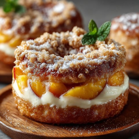 Des beignets fourrés avec des pêches et du fromage.