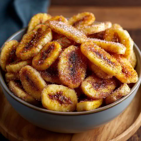 Un plat contenant des bananes frites avec du sucre et des cannelles.