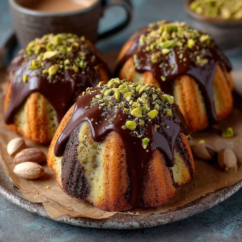 Madeleines Marbrées Chocolat Pistache, une recette de desserts délicieux.
